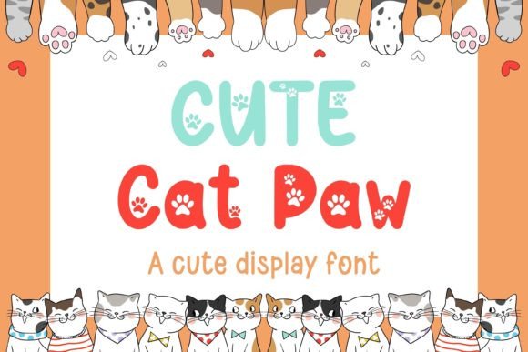 Cute Cat Paw Font for Creative Design