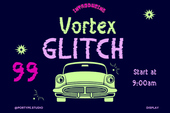 Vortex Glitch: A Bold Display Font for Modern Design